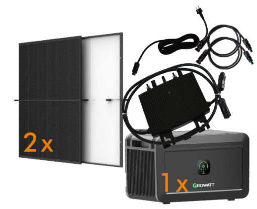 Set 11 Herf Balkonkraftwerk mit 2x Solarmodul Trina 450 W