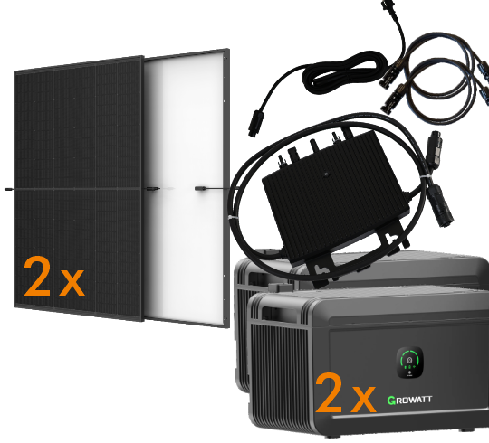 Set 12 Herf Balkonkraftwerk mit 2x Solarmodul Trina 450 W