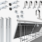 NuaSol Balkongeländer-Halterung rund für 2 Solarmodule