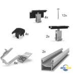 3,3 m SET Aufständerung Ziegeldach 2 Module in Reihe